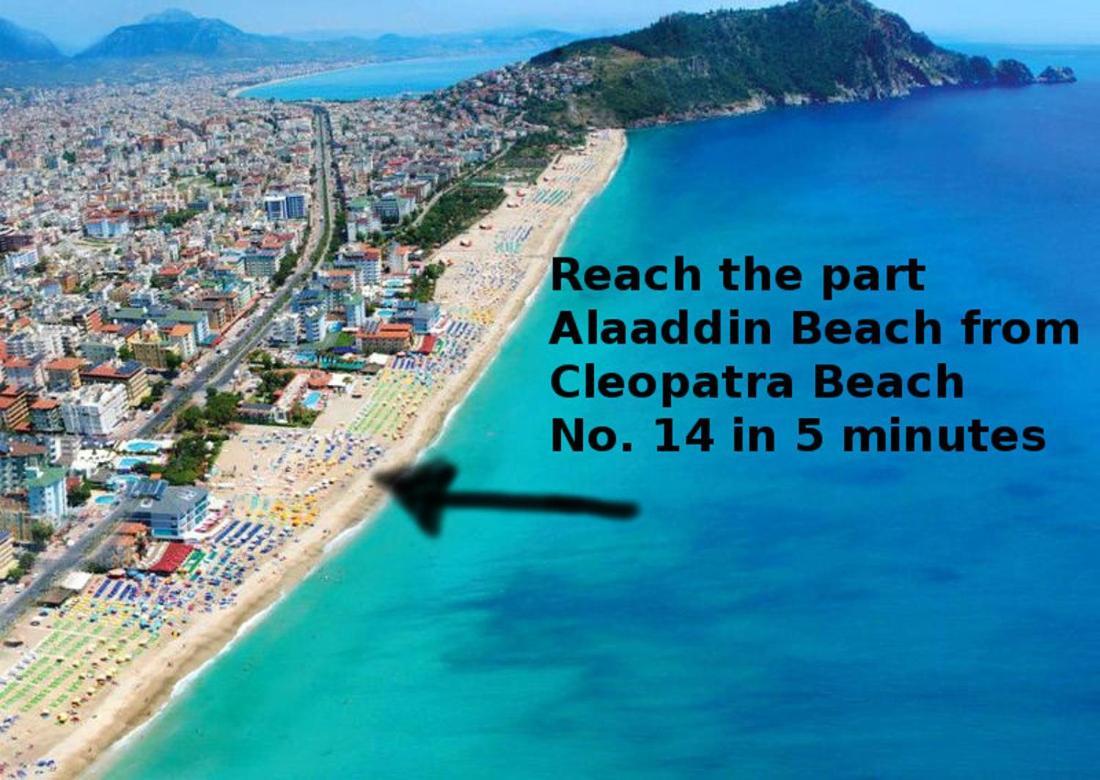 Palm Beach Cleopatra House, Beautiful Private Apartment Just 300 Meters To Cleopatra Beach 14 With Umbrellas, Bikes And Many Extras Included! 阿拉尼亚 外观 照片